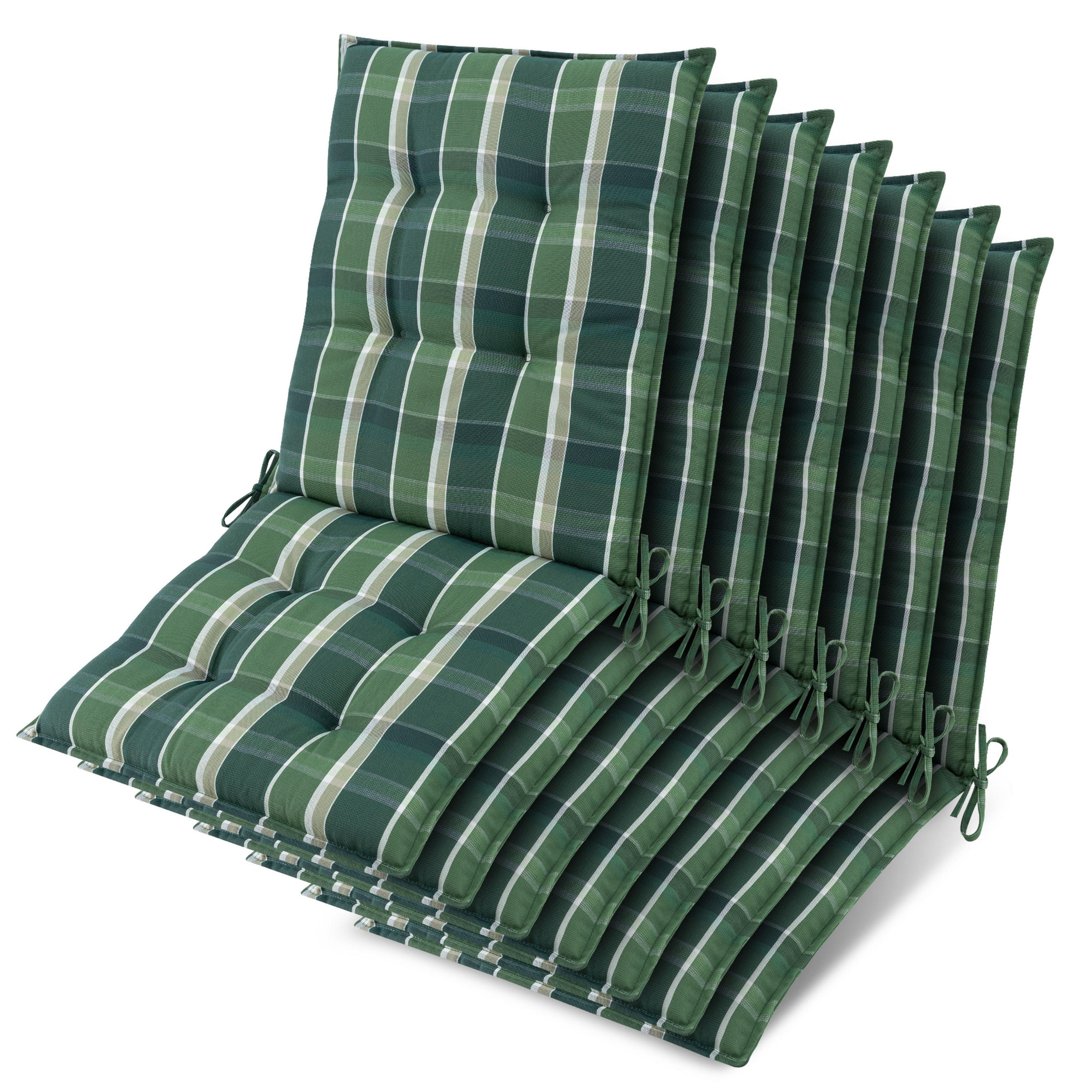 NIEDERLEHNER Sun-NL 105x50x8cm Grün-Kariert (7tlg) - Dunkelgrün, Textil (50/100cm) - Beautissu 
