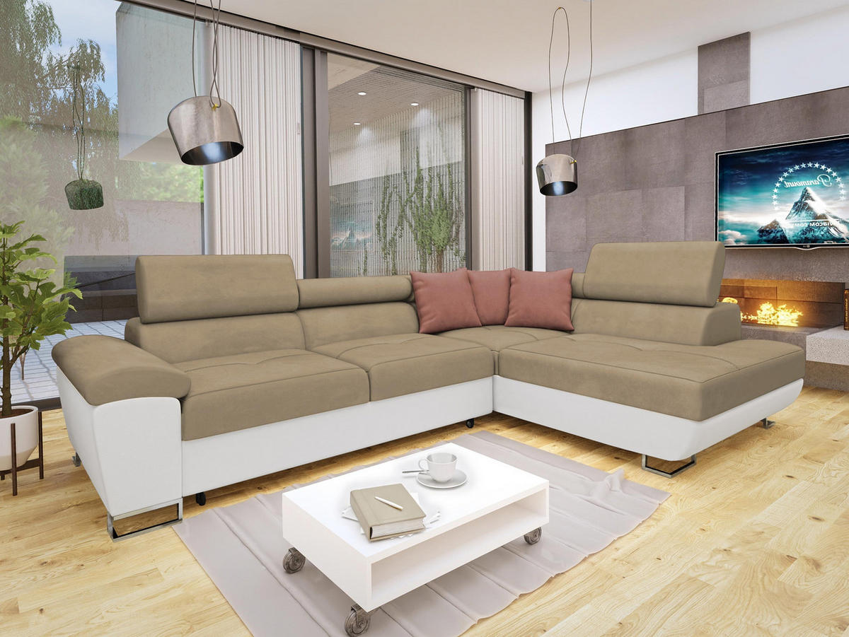 ECKSOFA Cotere, Seite: Rechts - Naturfarben, Holz/Textil (270/202cm) - MIRJAN24