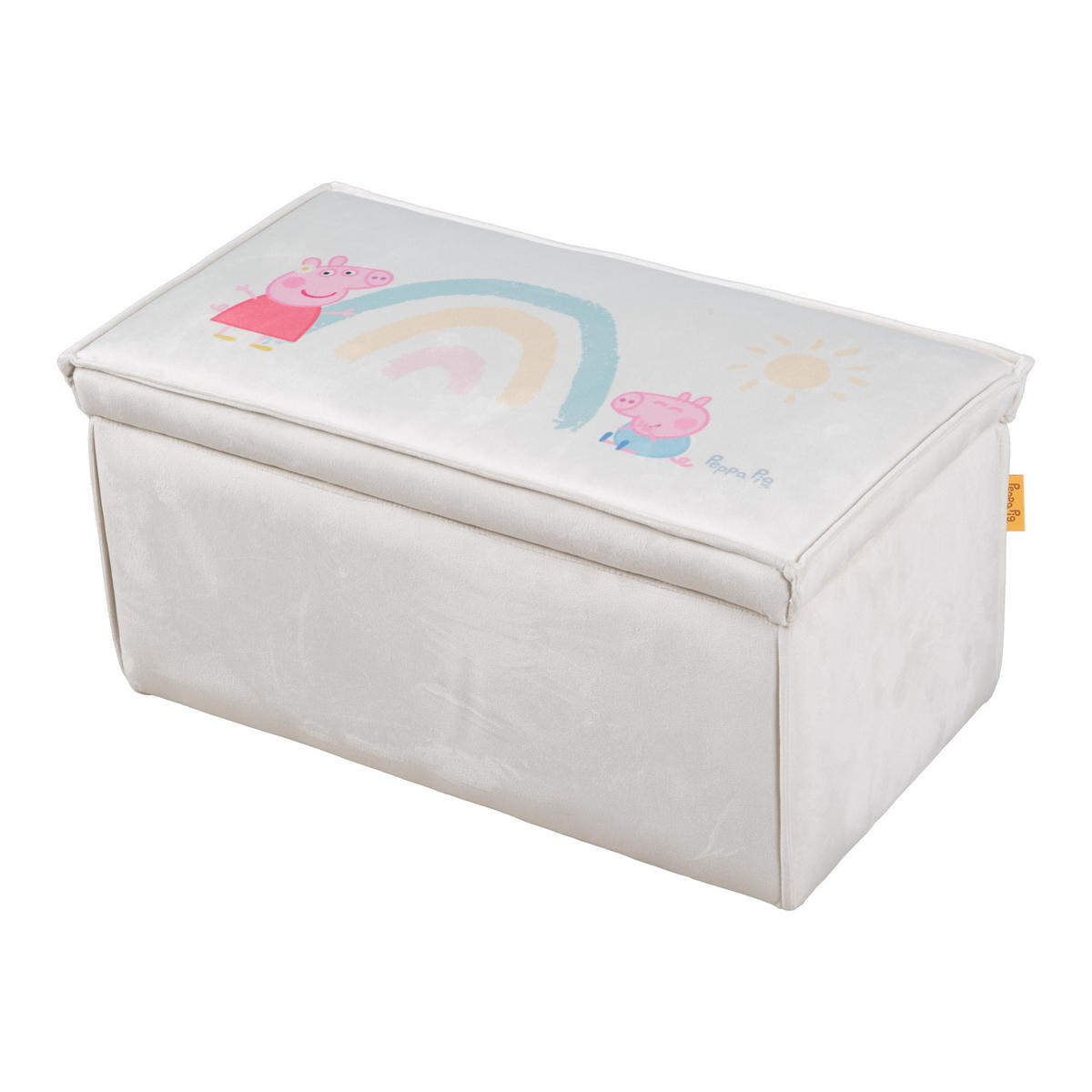 KINDERHOCKER mit Aufbewahrungsfunktion Peppa Pig - Beige, Holzwerkstoff/Textil (56.5/27.5/31cm) - Roba