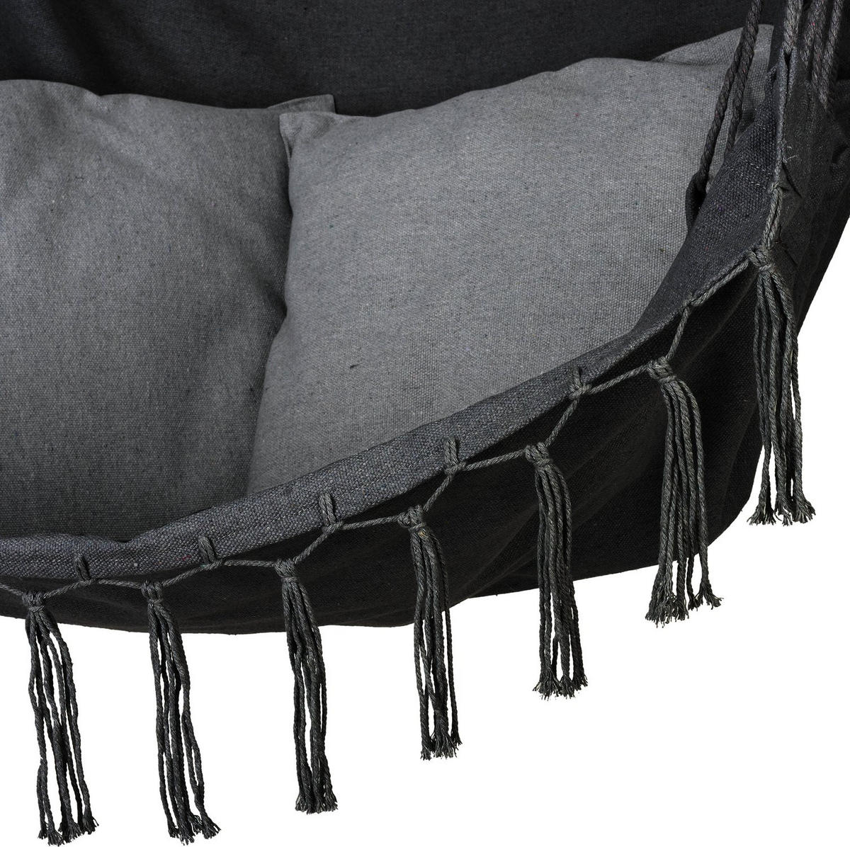 HÄNGESESSEL mit 2 Kissen 75/100/130 cm, bis 140 kg - Schwarz/Weiß, Textil (100/130/75cm) - Outtec