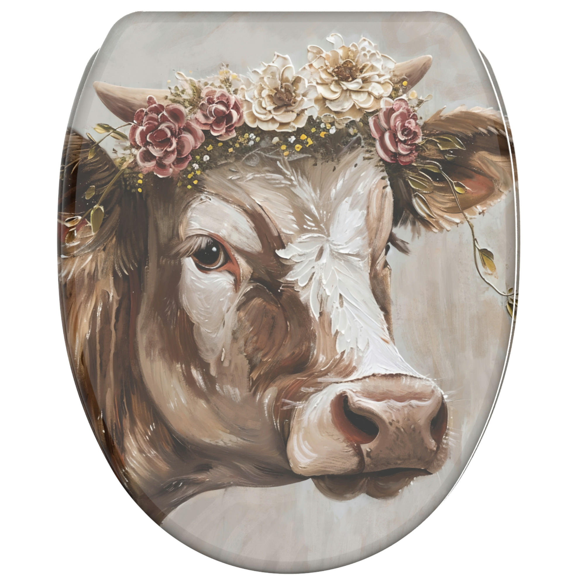 WC-SITZ mit Absenkautomatik & Top Fix Berta - Beige/Braun, Holzwerkstoff (37.7/5/48cm) - Sanilo