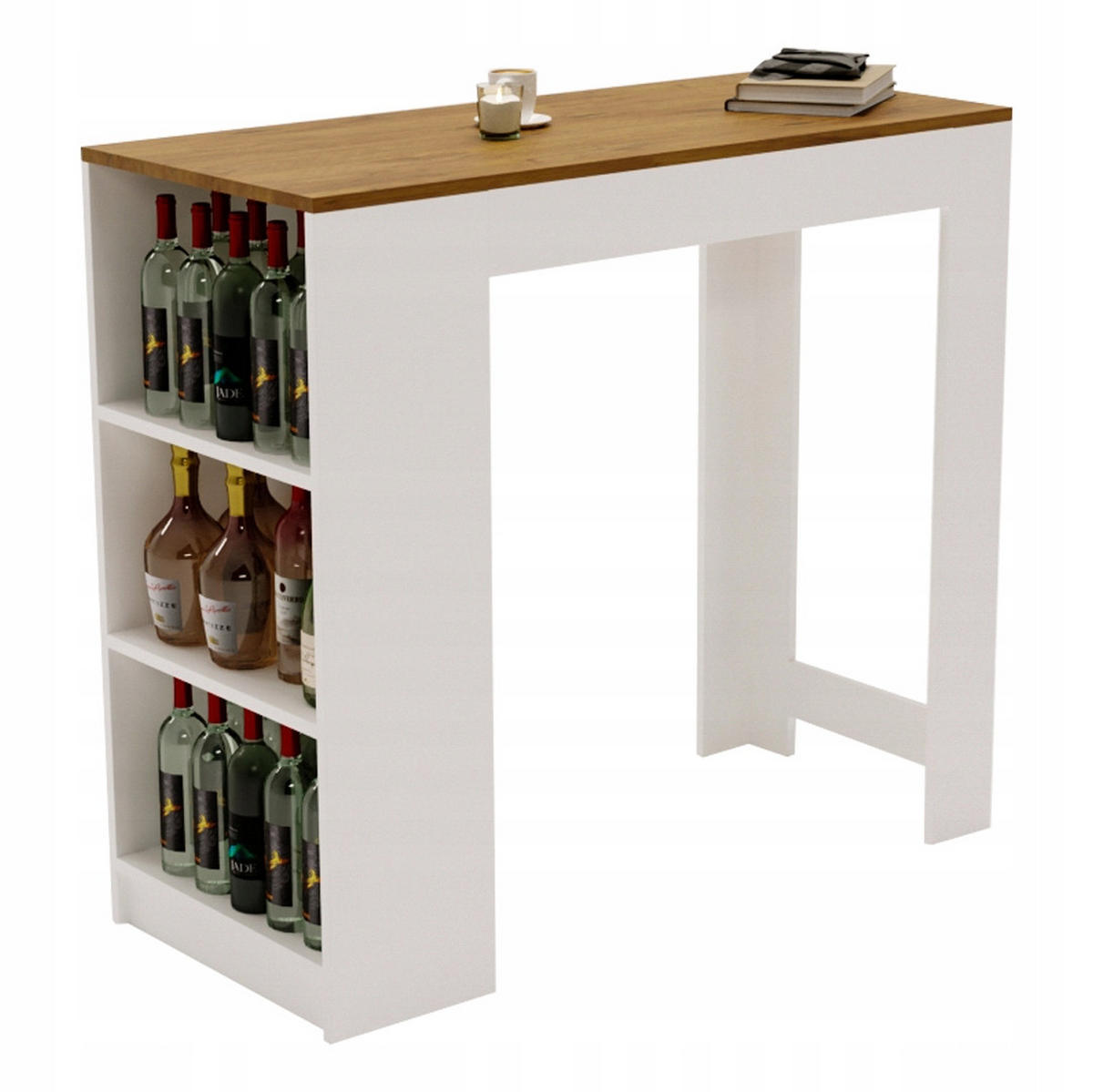 BARTISCH Nussbaumfarben 103/50.5/115cm - Nussbaumfarben/Weiß, Holzwerkstoff (115/103/50.5cm) - CraftPAK