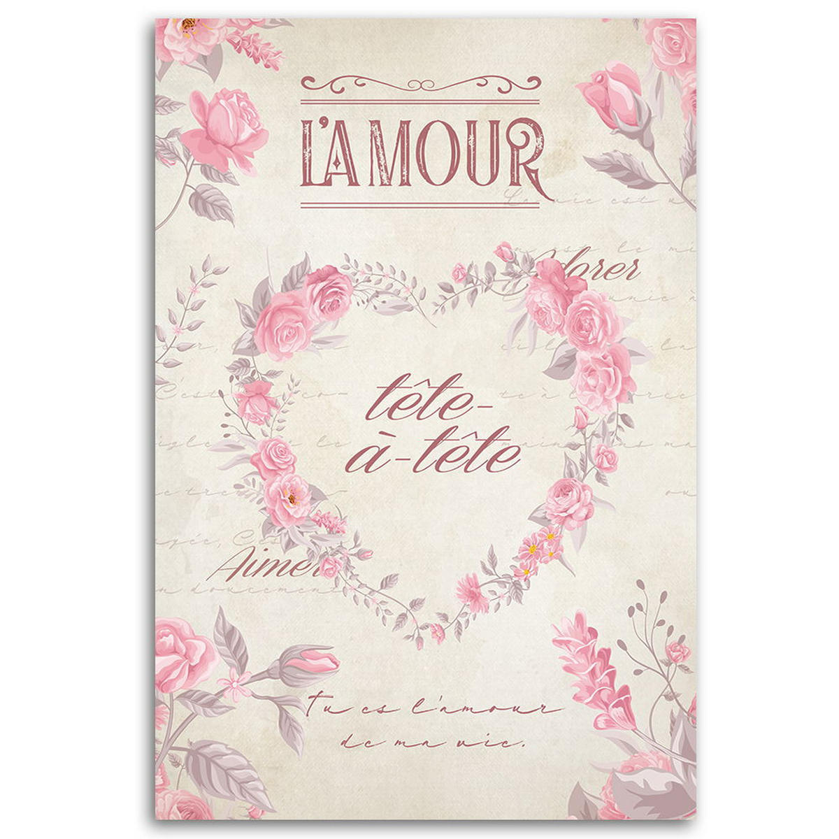KUNSTDRUCK Rosa 70/100 cm - Pink, Textil (70/100cm) - KUNSTLOFT