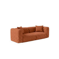 SOFA 2-Sitzer, Chenille-Stoff Cremona, Kupfer, GRETA - Kupferfarben, Holz (228/70/89cm) - Kaiser Möbel