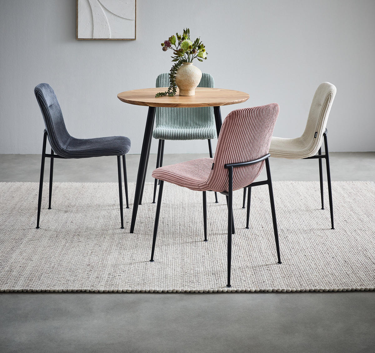 ESSTISCH mit Massivholzplatte - Akazie massiv / Eisen - Schwarz/Braun, Holz/Metall (80/80/76cm) - home24