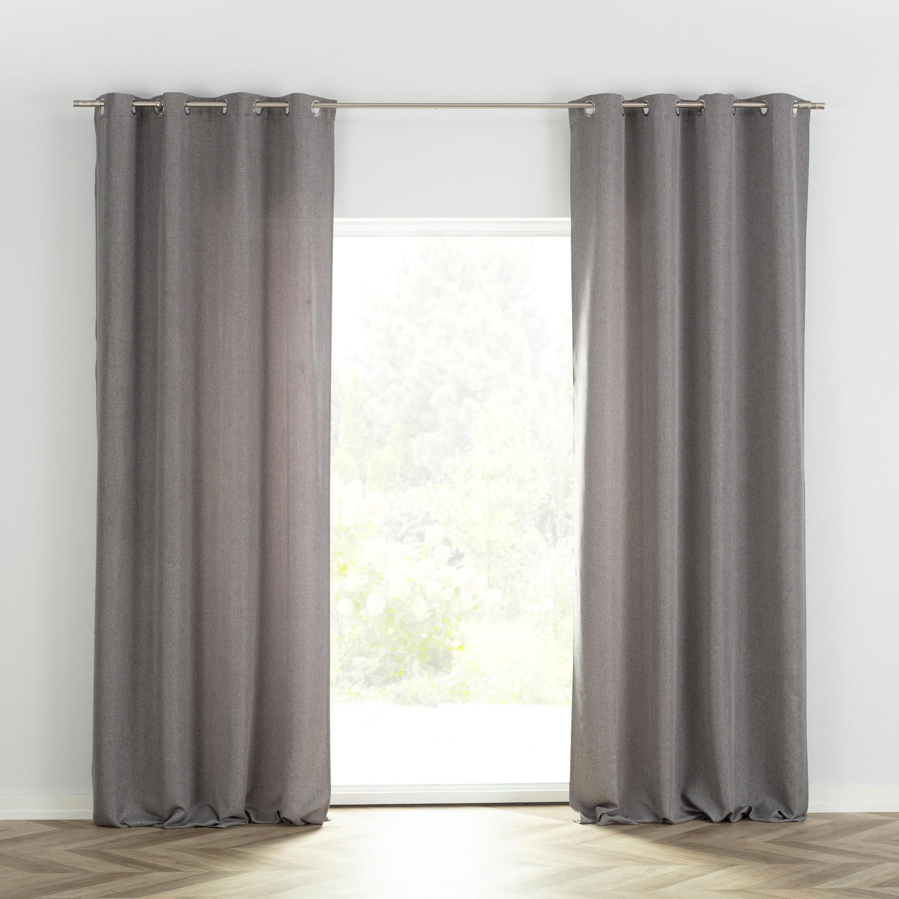 FERTIGVORHANG mit Ösen 140x280cm - Grau, Textil (140/280cm) - Dekoria