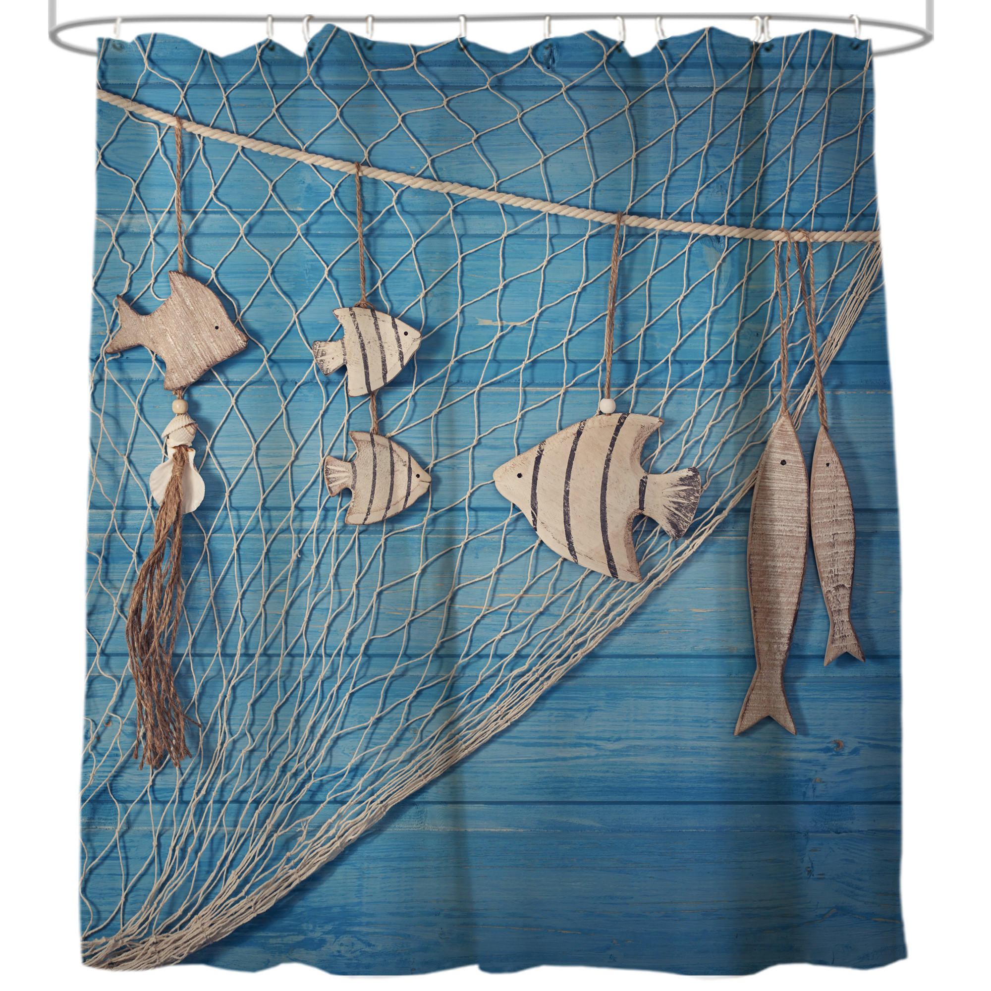 DUSCHVORHANG Seefahrt 180 x 200 cm - Blau, Textil (180/200cm) - Sanilo