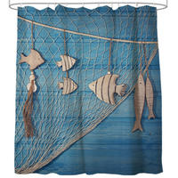 DUSCHVORHANG Seefahrt 180 x 200 cm - Blau, Textil (180/200cm) - Sanilo