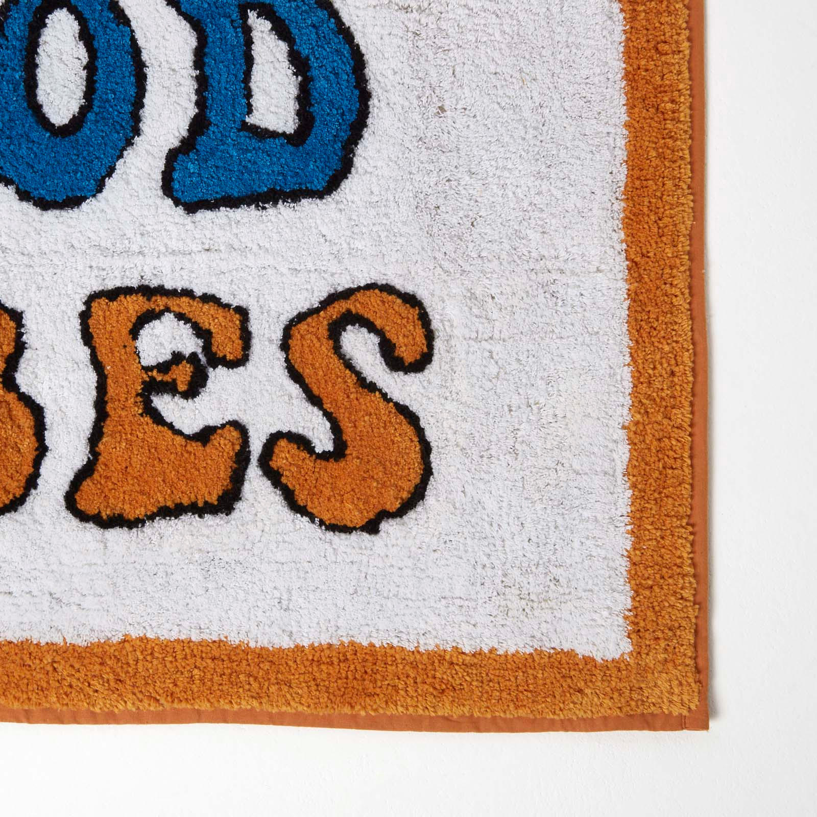 BADEMATTE Good Vibes 50/80 cm, 100% Baumwolle - Orange, Textil (50/80cm) - Homescapes
