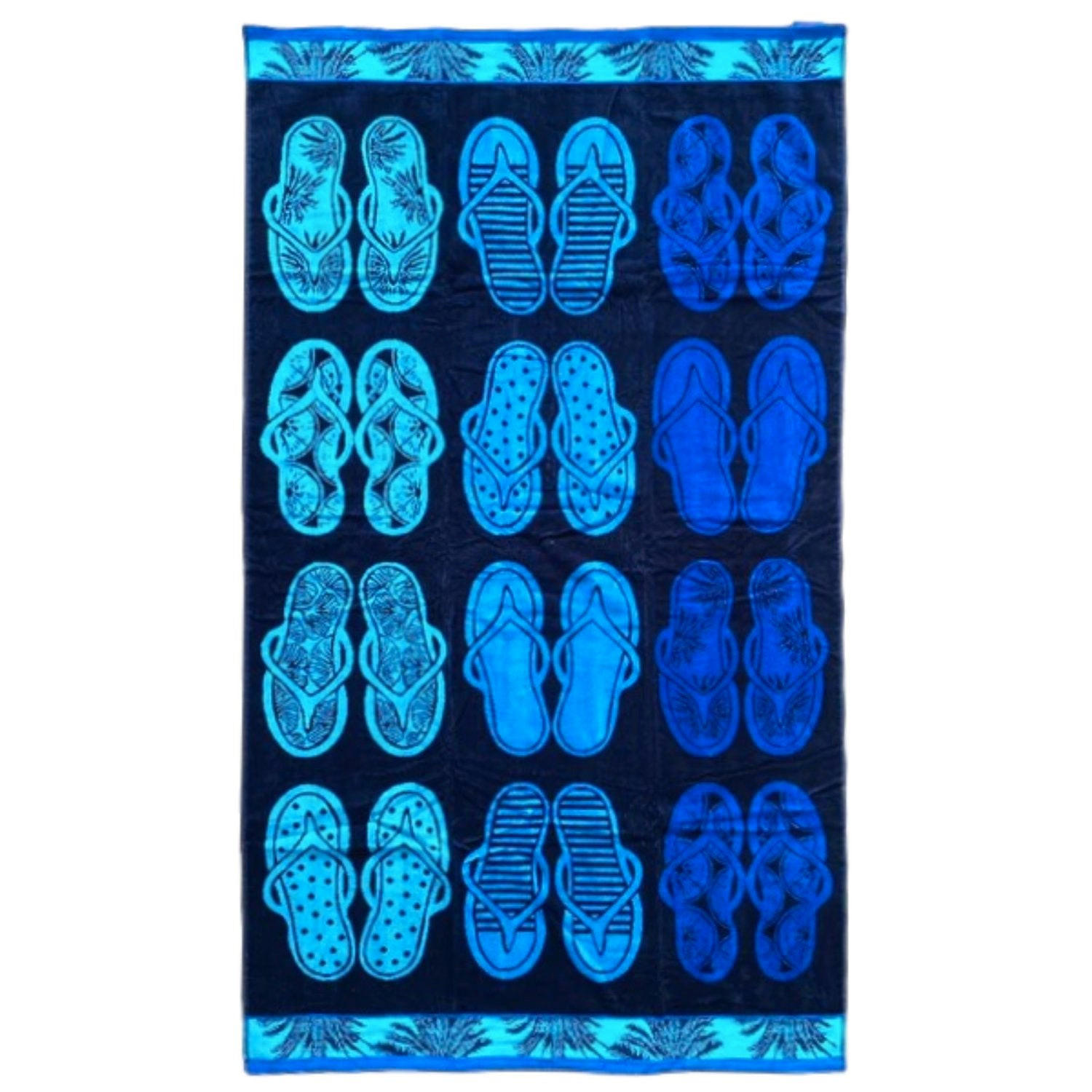 STRANDTUCH Frottee Velours Jacquard Soto 100x175 470g/m² - Blau, Textil (100/175cm) - LE COMPTOIR DE LA PLAGE