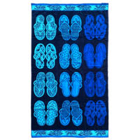 STRANDTUCH Frottee Velours Jacquard Soto 100x175 470g/m² - Blau, Textil (100/175cm) - LE COMPTOIR DE LA PLAGE