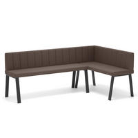 ECKBANK rechts MONO Y Webstoff gesteppt, 196/142 cm Braun - Braun, Textil/Metall (142/196cm) - Idohome