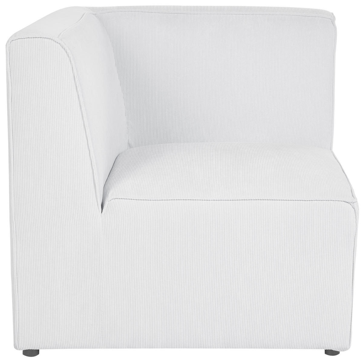 3-SITZER-SOFA Cord cremeweiß Lemvig - Weiß, Textil (250/78/83cm) - Beliani