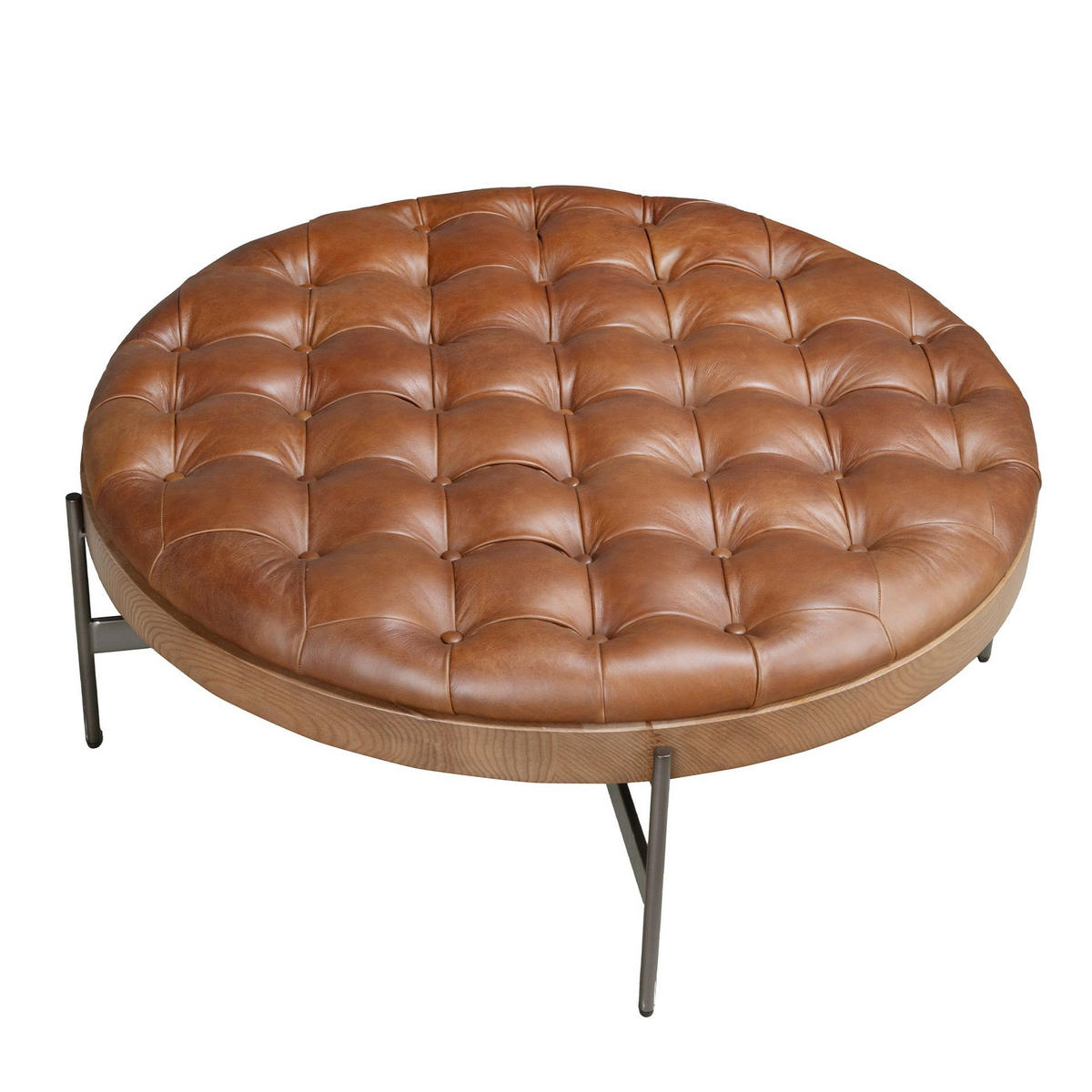 COUCHTISCH rund Dunkelbraun Dunkler Stahl 100/100/40 cm - Braun, Holzwerkstoff/Metall (100/100/40cm) - ANGEL CERDA