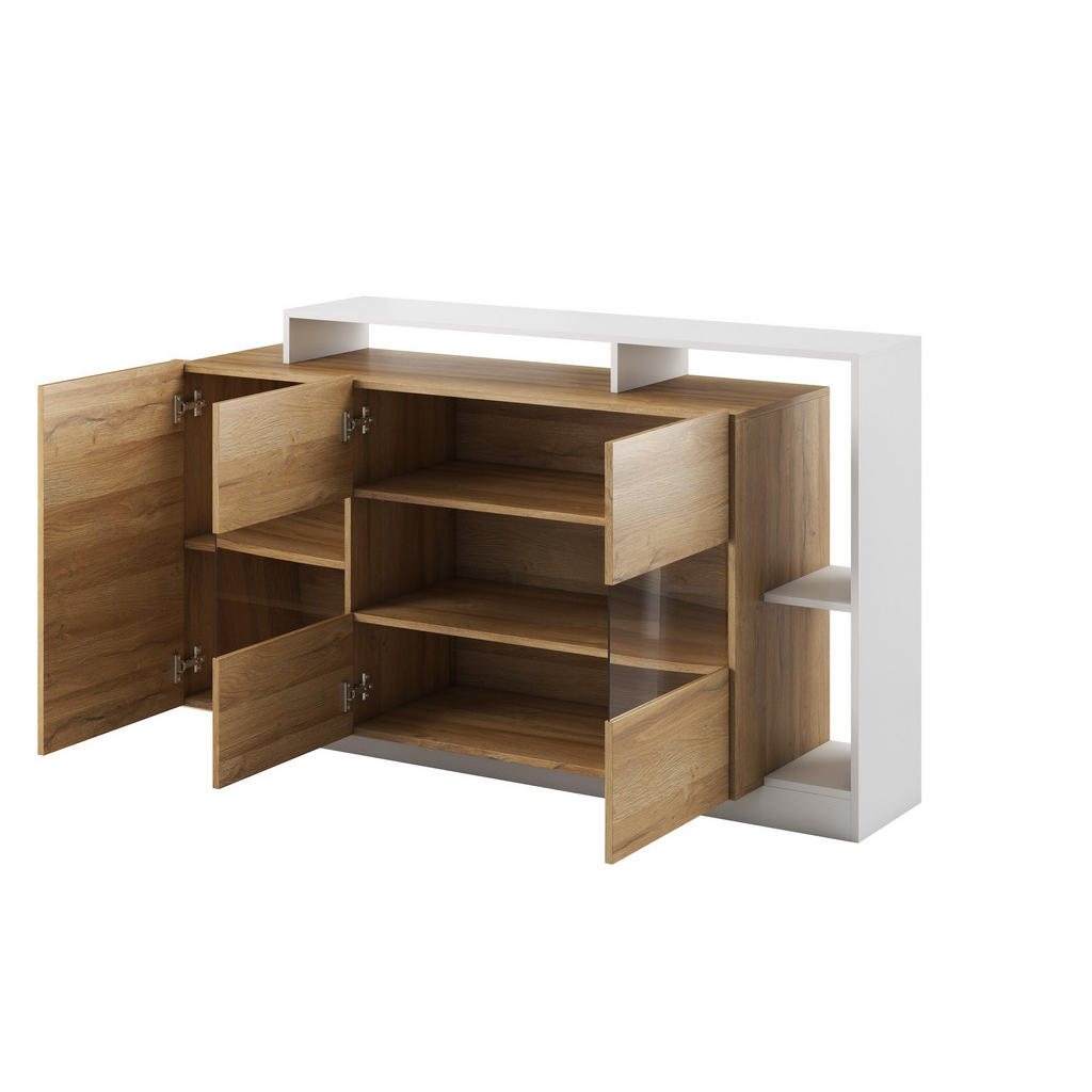 Thumbnail - Feldmann-Wohnen Kommode, Braun, Holz, 3 Fächer, Quadratisch, 155x93x44 cm, Wohnzimmer, Kommoden & Sideboards, Kommoden