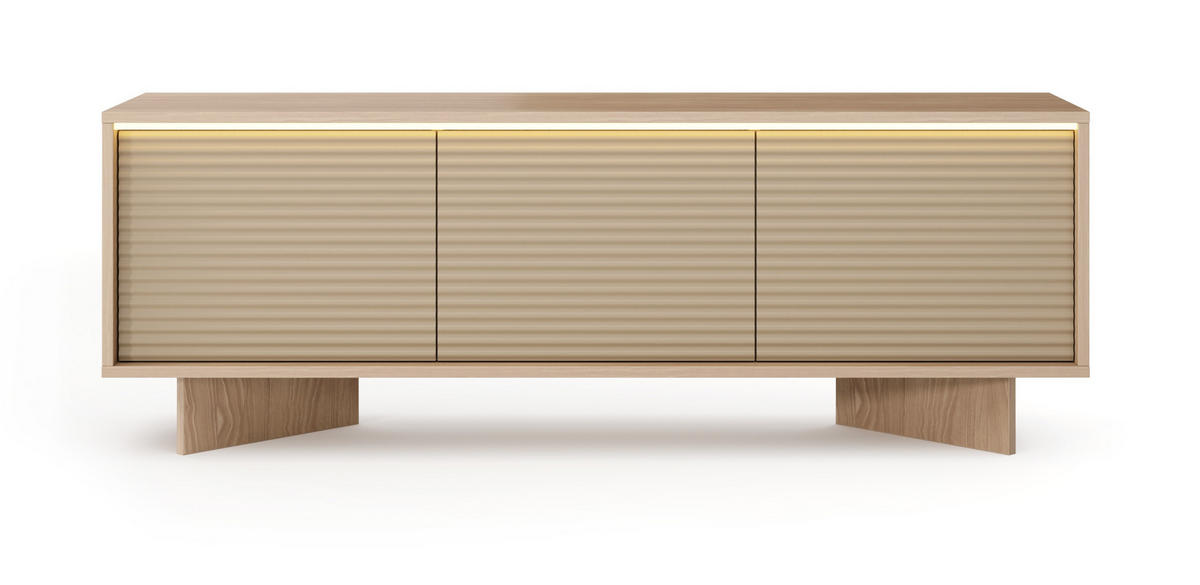 TV-SCHRANK 154 cm Spirit, LED, 3 Türen, Cappuccino - Eichefarben/Cappuccino, Holz (154/54/40cm) - Emporius
