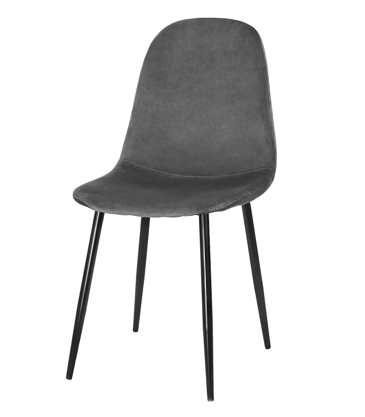 ESSZIMMERSTUHL Caya (4er-Set) - Schwarz/Grau, Textil/Metall (45/88/51cm) - Home Collective