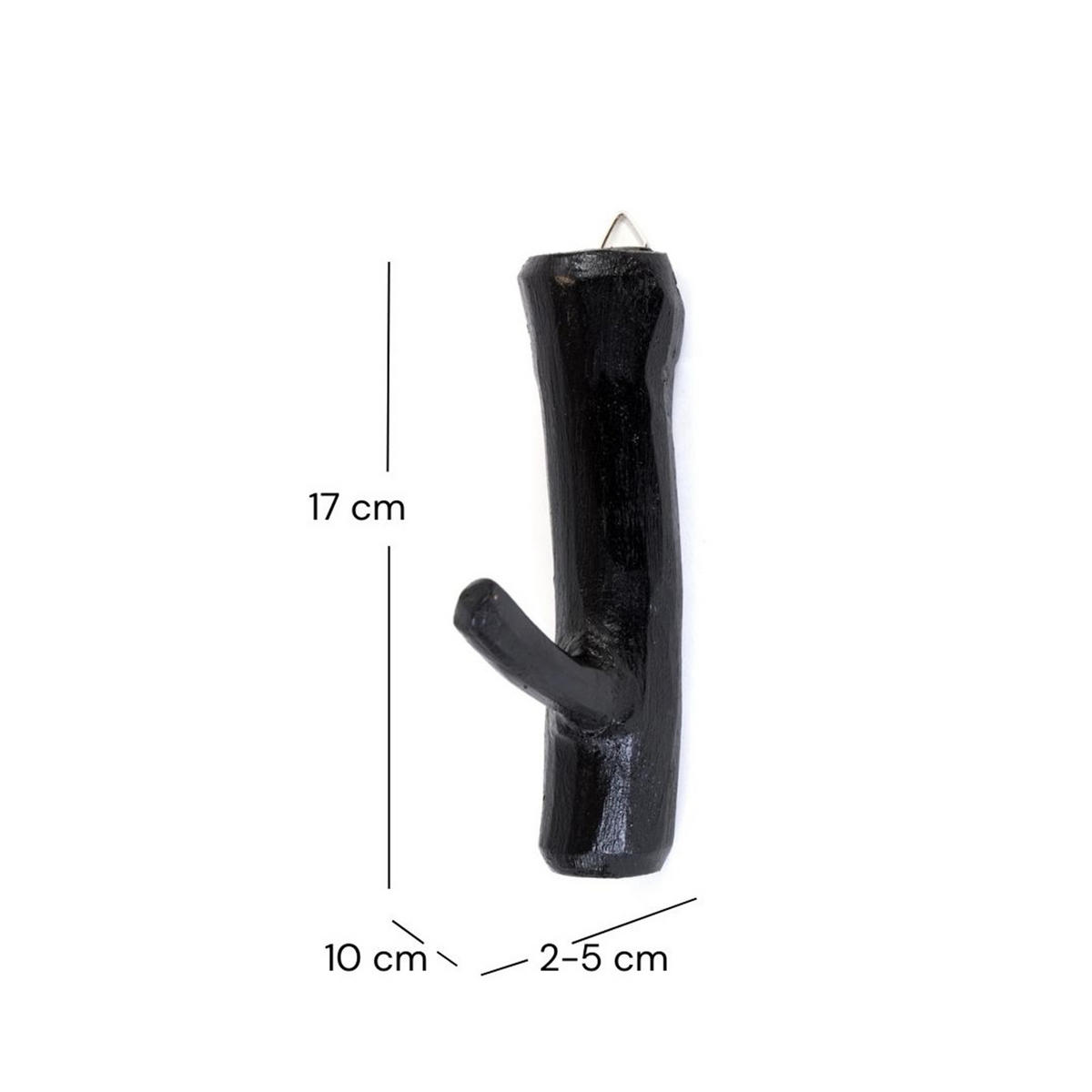 GARDEROBENHAKEN LIMB Teakholz Wurzel 09 voodoo - schwarz - Schwarz, Holz (2/17/10cm) - DESIGN DELIGHTS