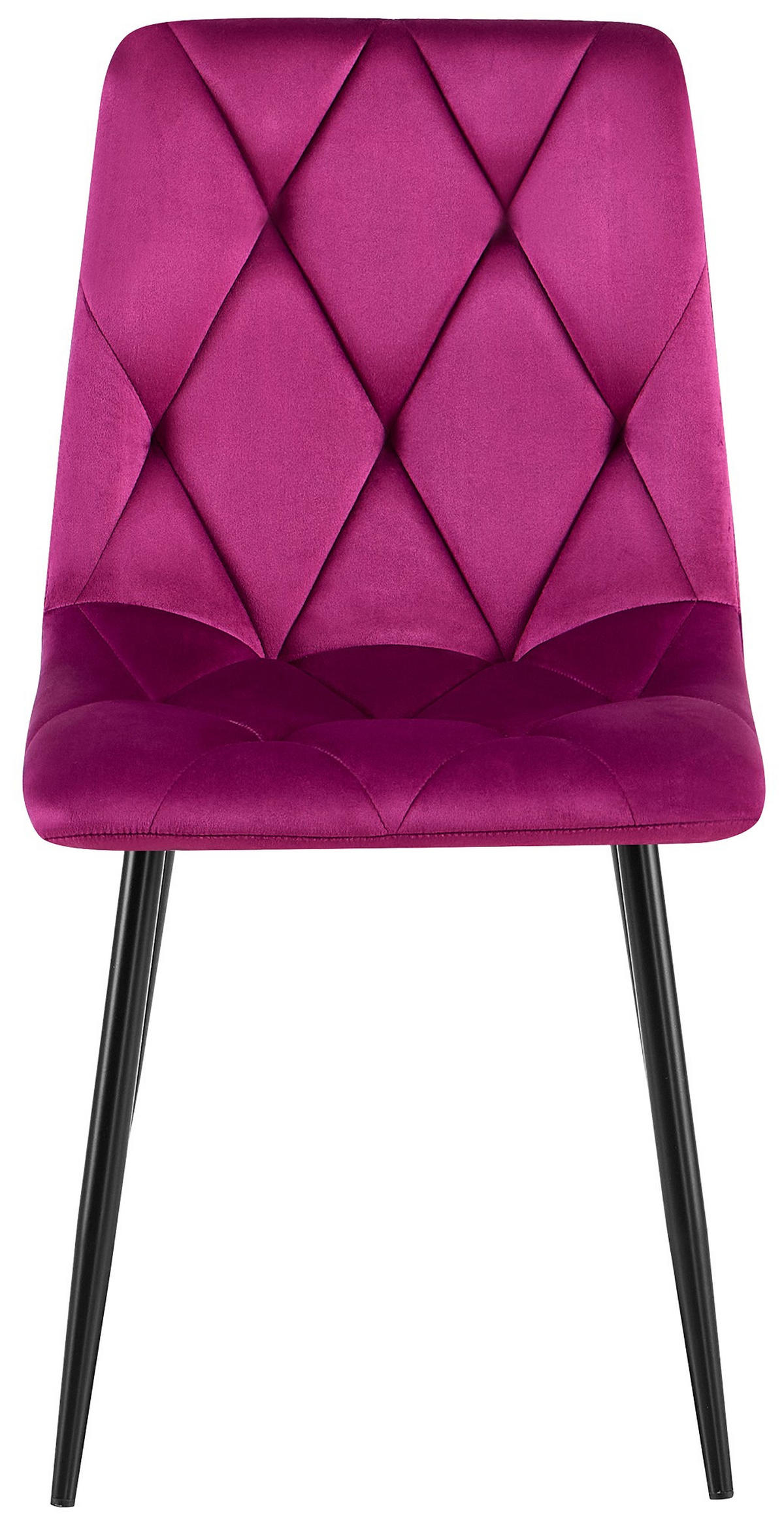 STUHL 2er Set Samt Lila - Lila/Schwarz, Textil/Metall (45/85/55cm) - CLP