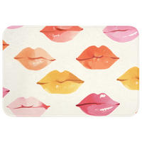 KOUPELNOVÁ PŘEDLOŽKA Rty - barevné - lesklé 90x60 cm - růžová, textil/plast (90/60cm) - OnlyWow