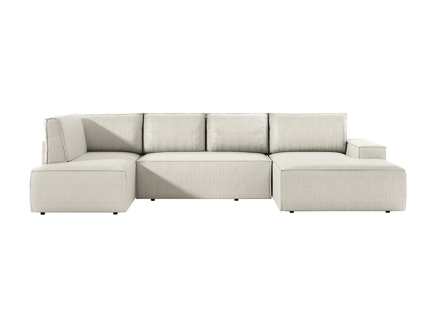 SCHLAFSOFA - 8 Personen - samt - beige Amelia - Beige, Textil (349/85/195cm) - Vente-Unique