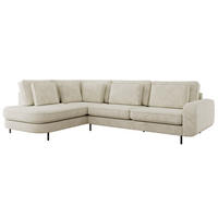 ROHOVÁ SEDAČKA CALENO L - Krémový hladký senil - Pravá Strana - černá/krémová, kov/textil (317/225cm) - MKS
