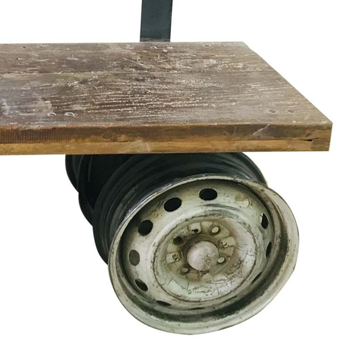 BANK aus Metall und Holz, braun, 142x44x98cm - Multicolor, Holz (142/98/44cm) - Wanderlust