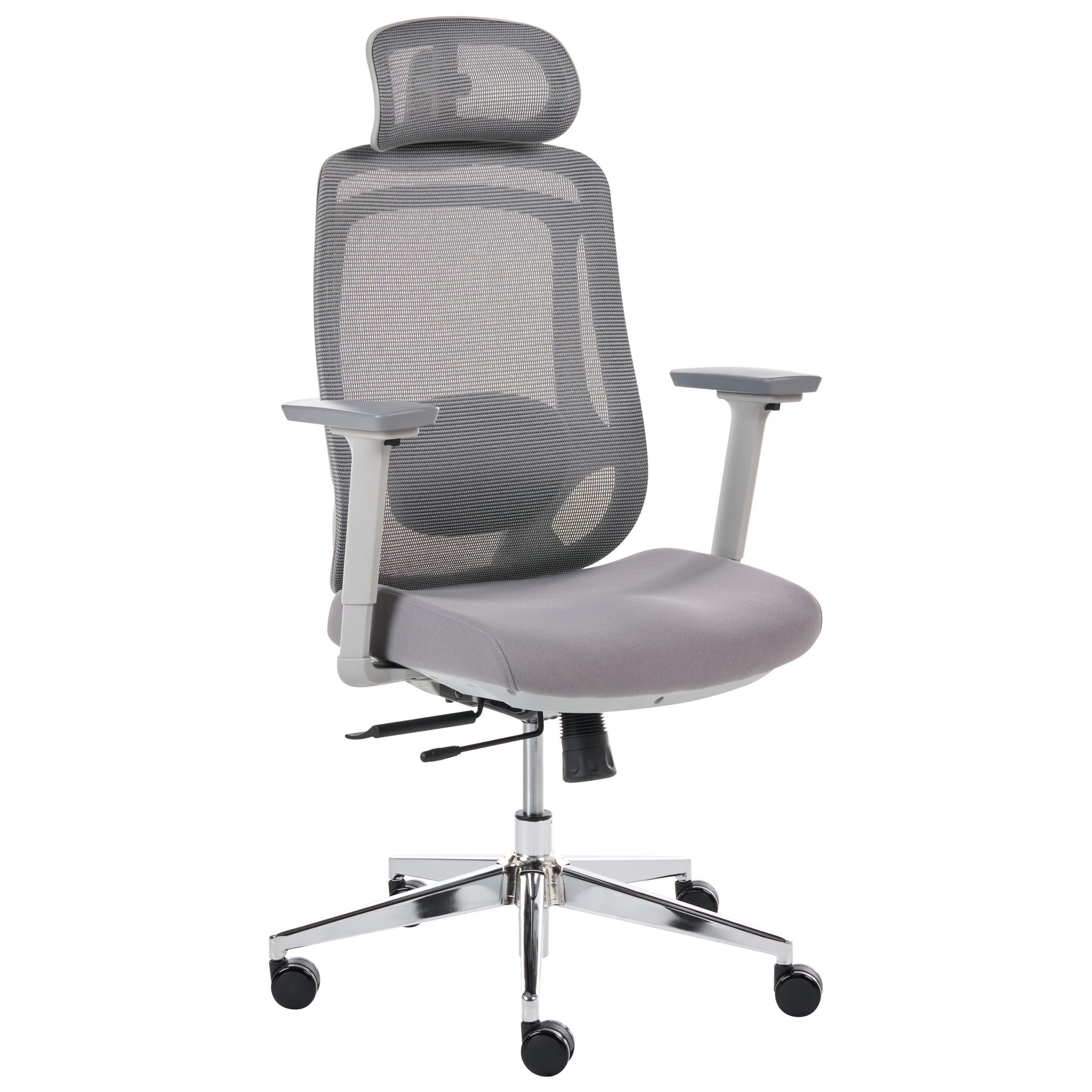 BÜROSTUHL Grau Olyra - Grau, Textil (60/119/72cm) - Beliani