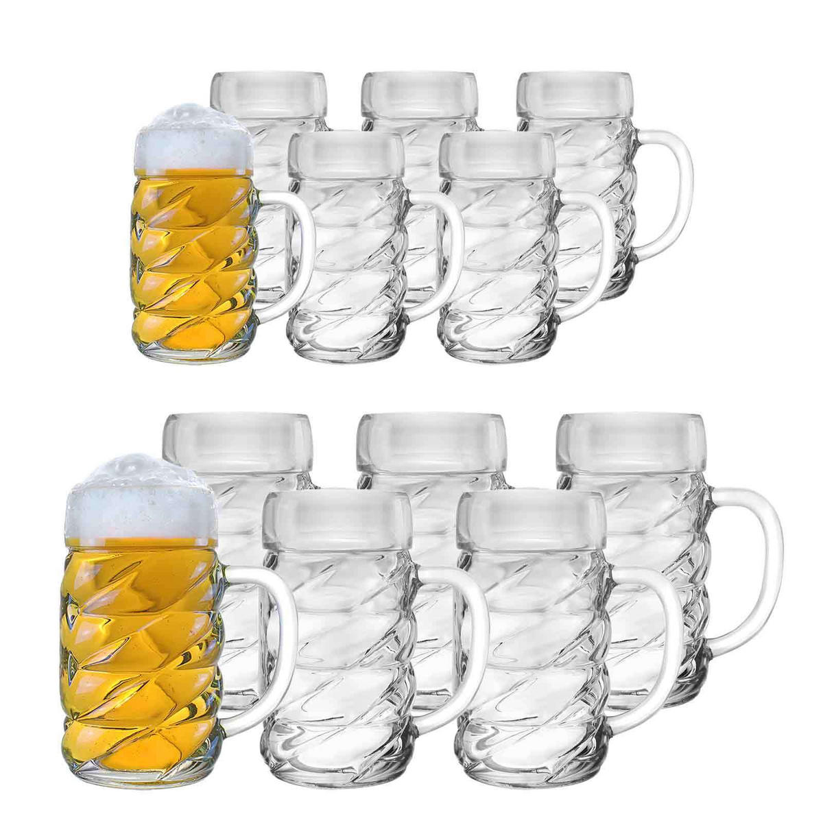 BIERKRÜGE Diamond transparent 0,5 l & 1 l 12er Set - Transparent, Glas (0.001L) - Stölzle Lausitz