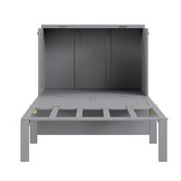 JUGENDBETT Grau Liegefläche 90/200 cm, Wandklappfunktion, Lattenrost, Ohne Matratze - Grau, Holz - PANGIVO