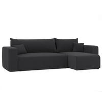 ECKSOFA Dunkelgrau Cord-Stoff mit Bettkasten - Dunkelgrau, Textil (248/145cm) - Idohome