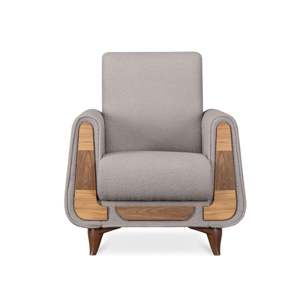 Thumbnail - Konsimo® Sessel, Grau, Holz, Holzwerkstoff, Textil, 1-Sitzer, 83x95x92 cm, FSC 100%, Hergestellt in Europa, Wohnzimmer, ...