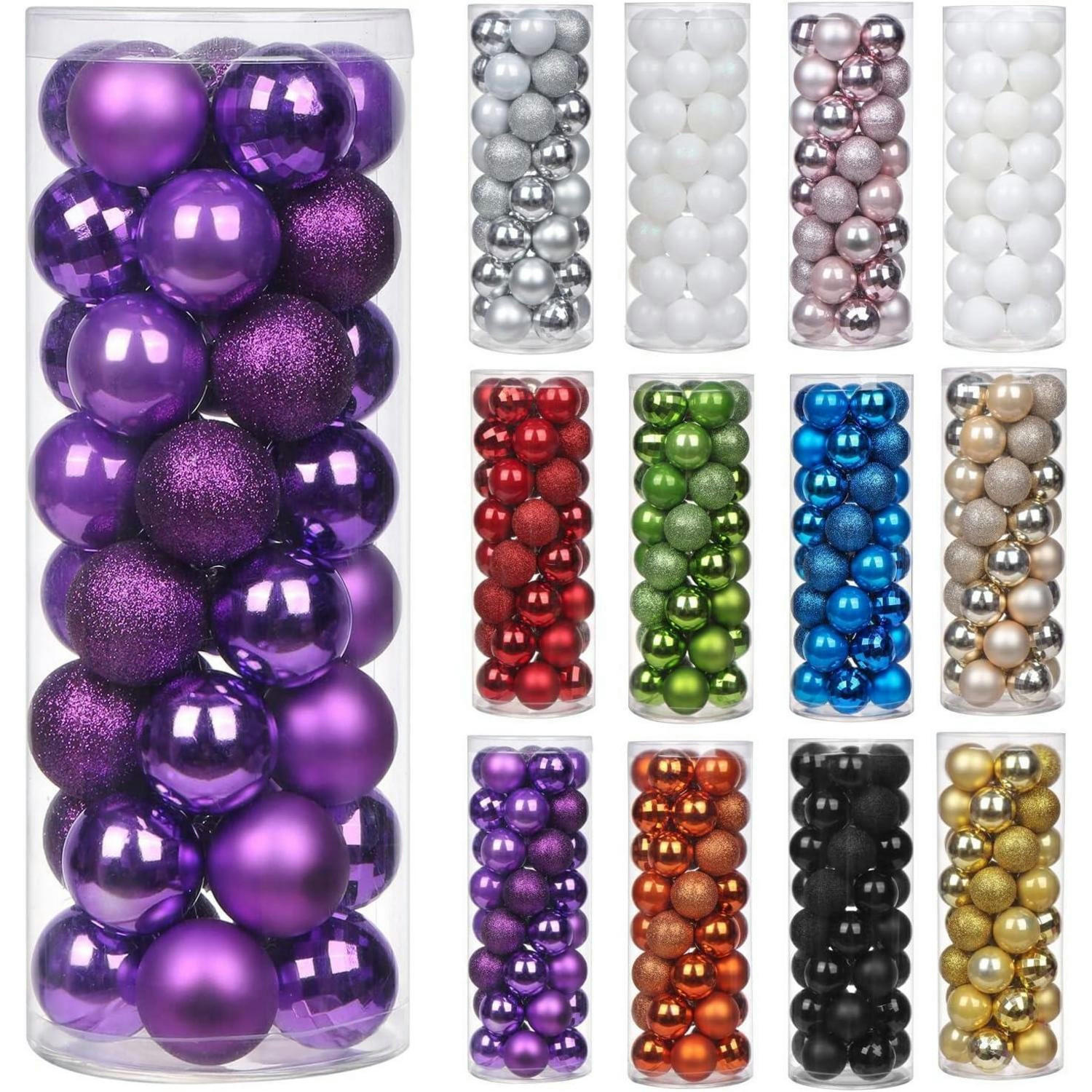 WEIHNACHTSKUGELN 40 Stück 4 cm bruchsicher Kunststoff Lila - Multicolor, Kunststoff (4/4/4cm)