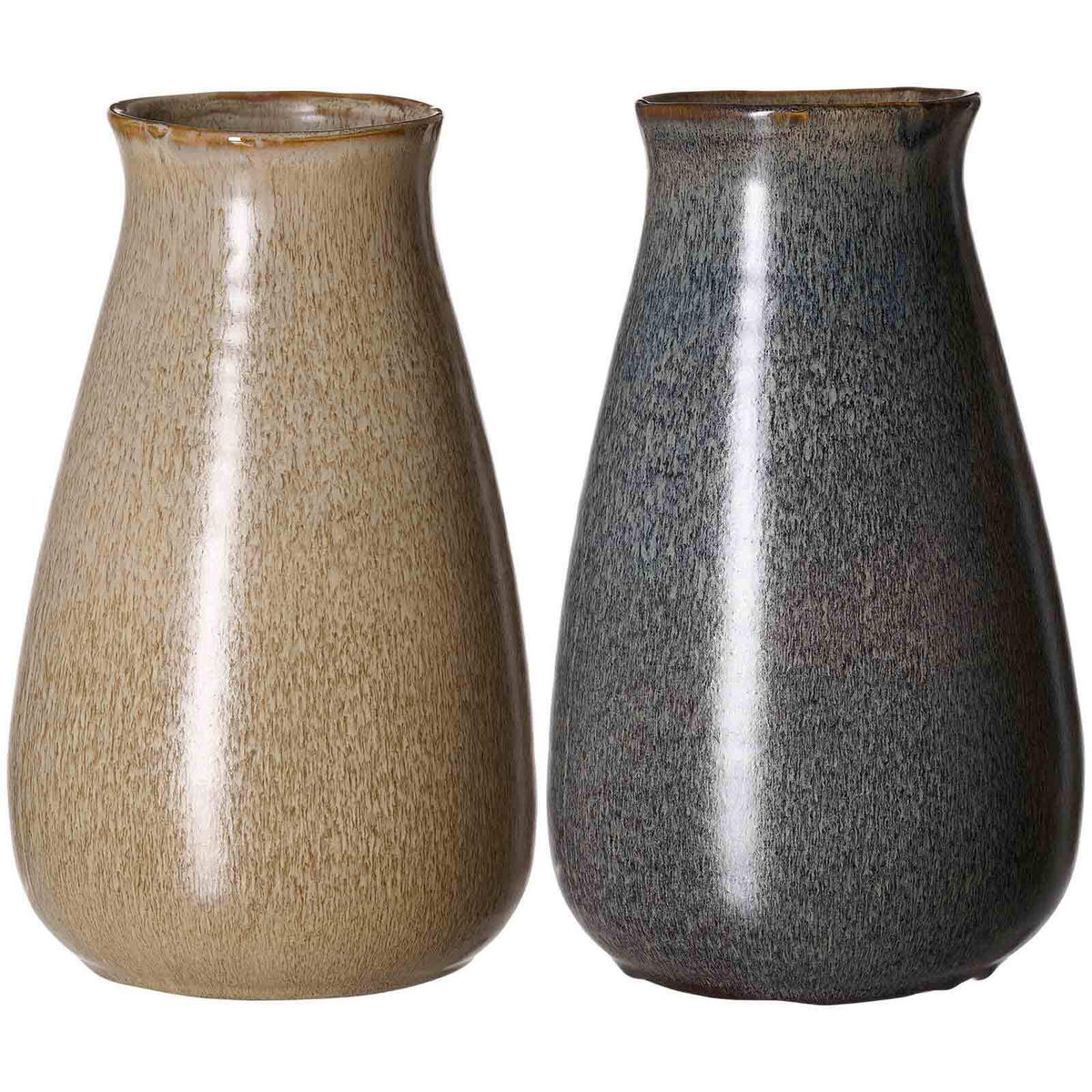 VASEN-SET Vigo braun-blau 27 cm 2er Set - Blau/Braun, Keramik (27cm) - Ritzenhoff Breker