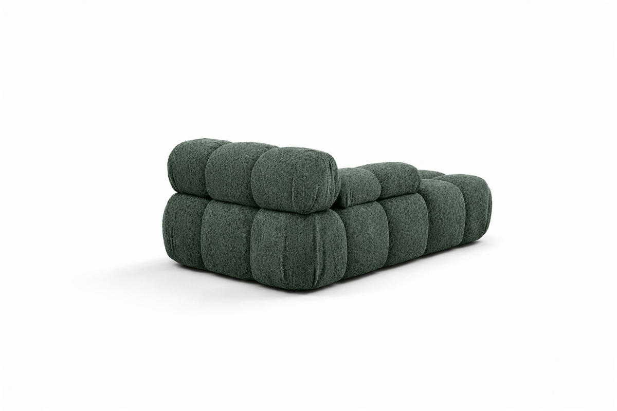 CHAISELONGUE Modular, Bouclé-Stoff Abriamo, Dunkelgrün, Rechts, Selia - Dunkelgrün/Olivgrün, Holz (95/70/160cm) - Kaiser Möbel