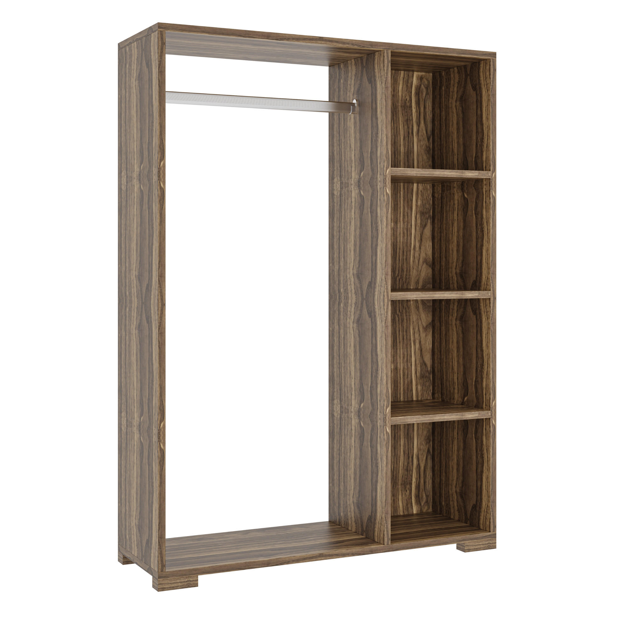 KLEIDERSCHRANK Nesbyen - Walnussfarben, Holzwerkstoff/Kunststoff (90/126/30cm) - [en.casa]