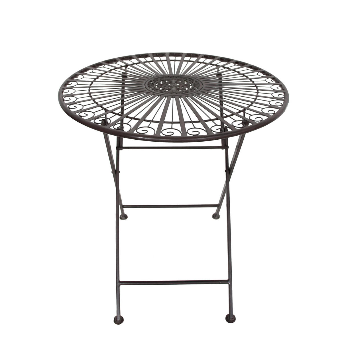 BALKONMÖBEL-SET Tamas klappbar Balkon-Set - Braun, Metall - DELUKE