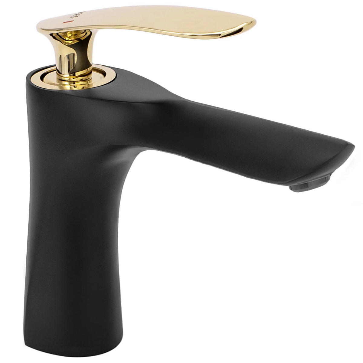 WASCHBECKENARMATUR Rea Orbit Black Gold Low - Schwarz, Metall (4.5/17/16cm) - REA