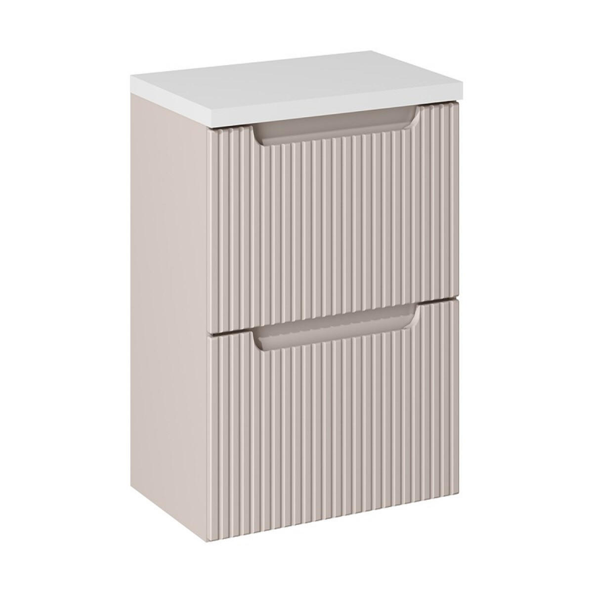 WASCHTISCHUNTERSCHRANK 60 cm 2 Teile Nova Cashmere N BM166 in Kaschmir Matt/ Weiß Matt - Kaschmir/Weiß, Holz (60/57/40cm)