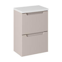 WASCHTISCHUNTERSCHRANK 60 cm 2 Teile Nova Cashmere N BM166 in Kaschmir Matt/ Weiß Matt - Kaschmir/Weiß, Holz (60/57/40cm)