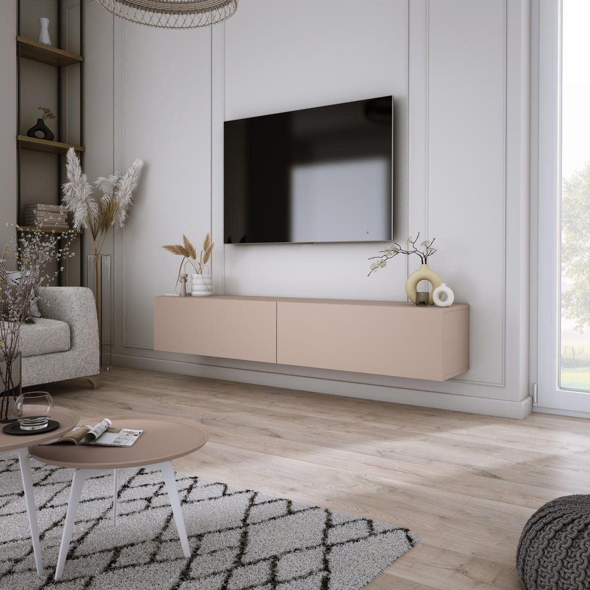 TV-SCHRANK : Karamellbraun, 170 x 34 x 32 cm - Braun, Holzwerkstoff (170/34/32cm) - 3XE LIVING