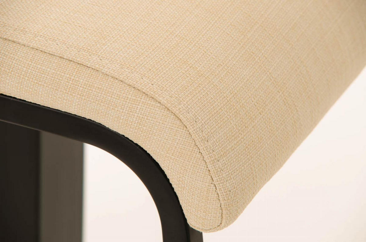 BARHOCKER Stoff creme - Creme/Schwarz, Textil/Metall (39/78/42cm) - CLP