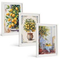 BILDER SET 3er Set - 40x60 cm Weißer Rahmen - Zitronenbäume Früchte Sonne - Weiß, Kunststoff (40/60cm) - TULUP