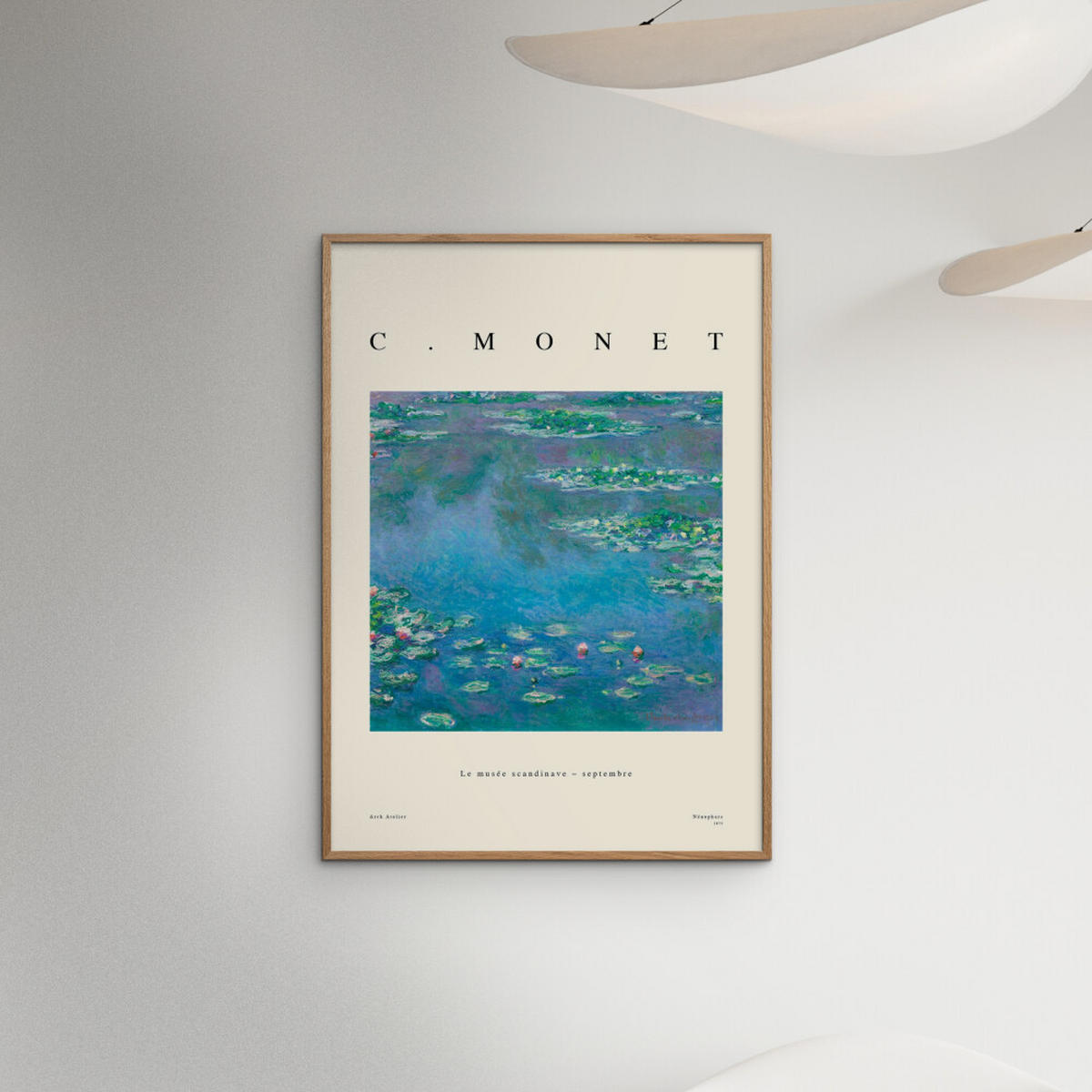 POSTER mit Rahmen Arch Atelier - Claude Monet — Nénuphars - Blau/Eichefarben, Holz/Papier (30/40cm) - Poster&Frame