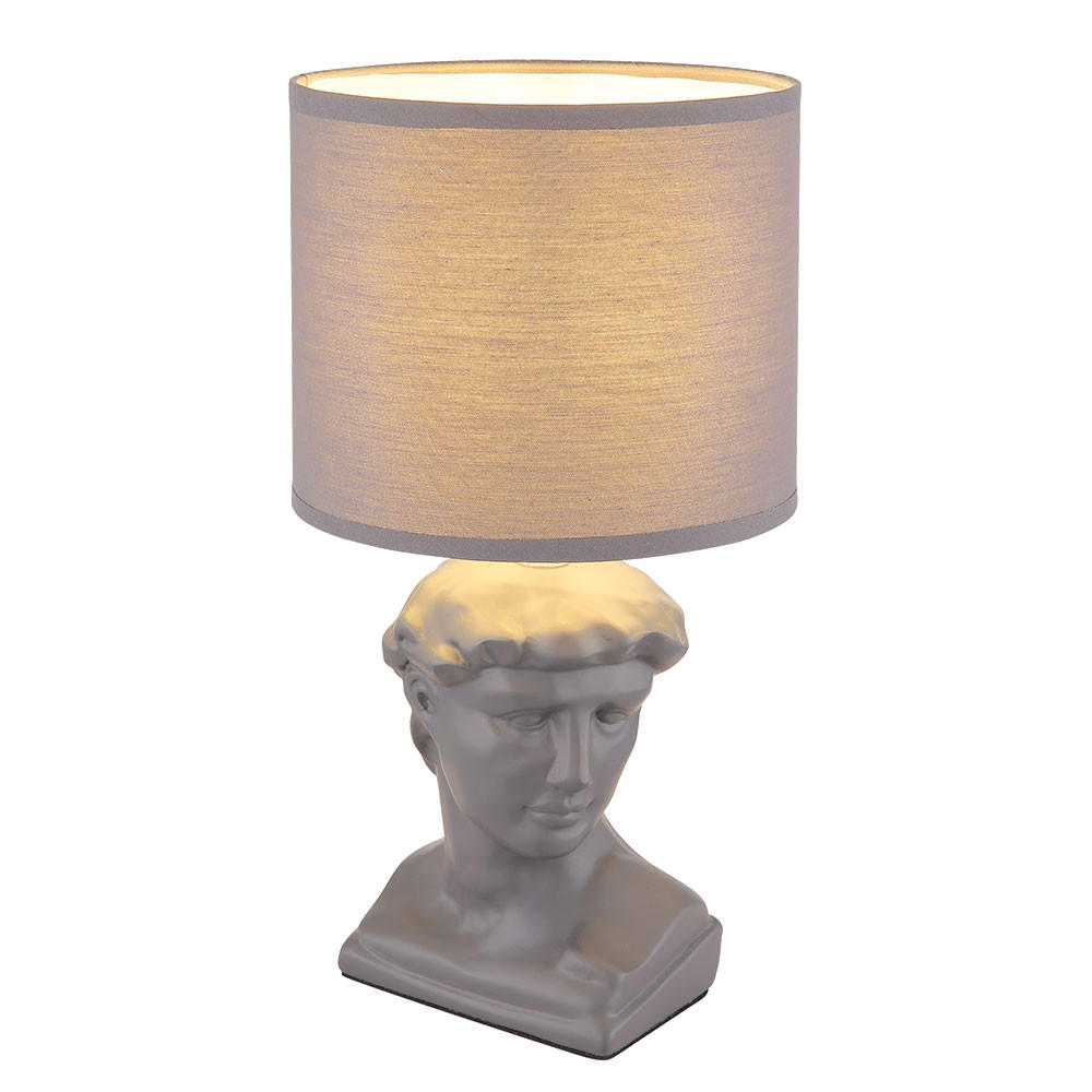 TISCHLEUCHTE Hermes Grau Textil - Grau, Textil (17.5/17.5/33cm) - Globo Lighting