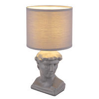 TISCHLEUCHTE Hermes Grau Textil - Grau, Textil (17.5/17.5/33cm) - Globo Lighting