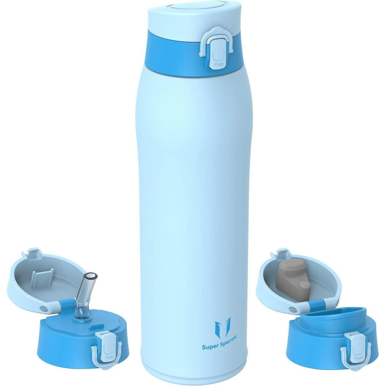 TRINKFLASCHE Edelstahl 950 ml Hellblau - Hellblau, Metall (8.4/8.4cm)