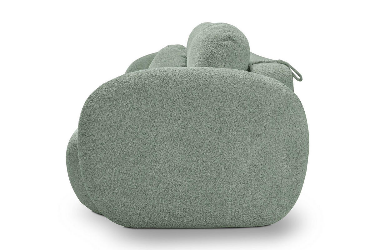 BETTSOFA AMICO Grün Bucle-Stoff mit Schlaffunktion - Grün, Holz (238/86.5/101cm) - MASSENO