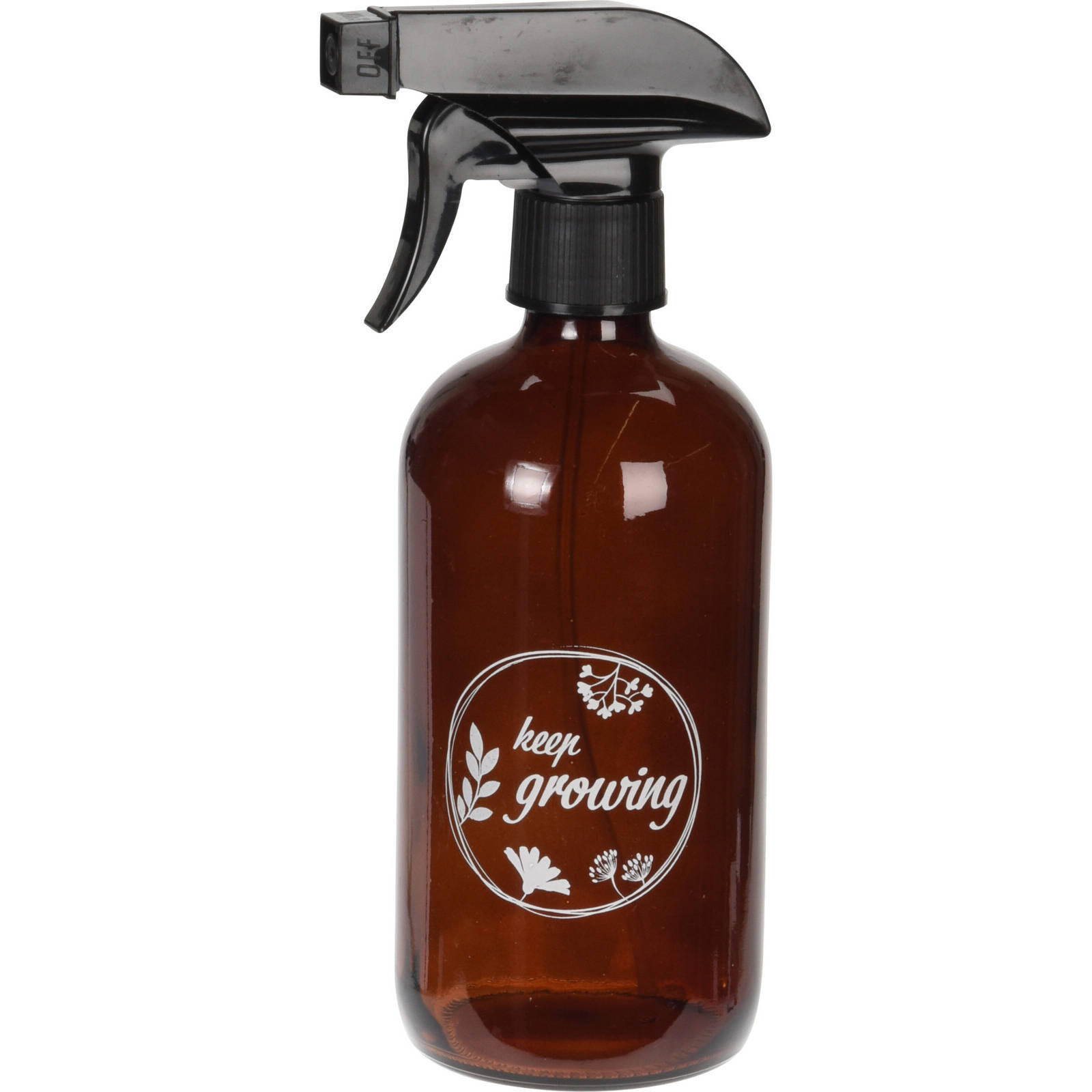 BLUMENSPRÜHFLASCHE Keep Growing 500 ml - Braun, Glas (7/21/7cm)