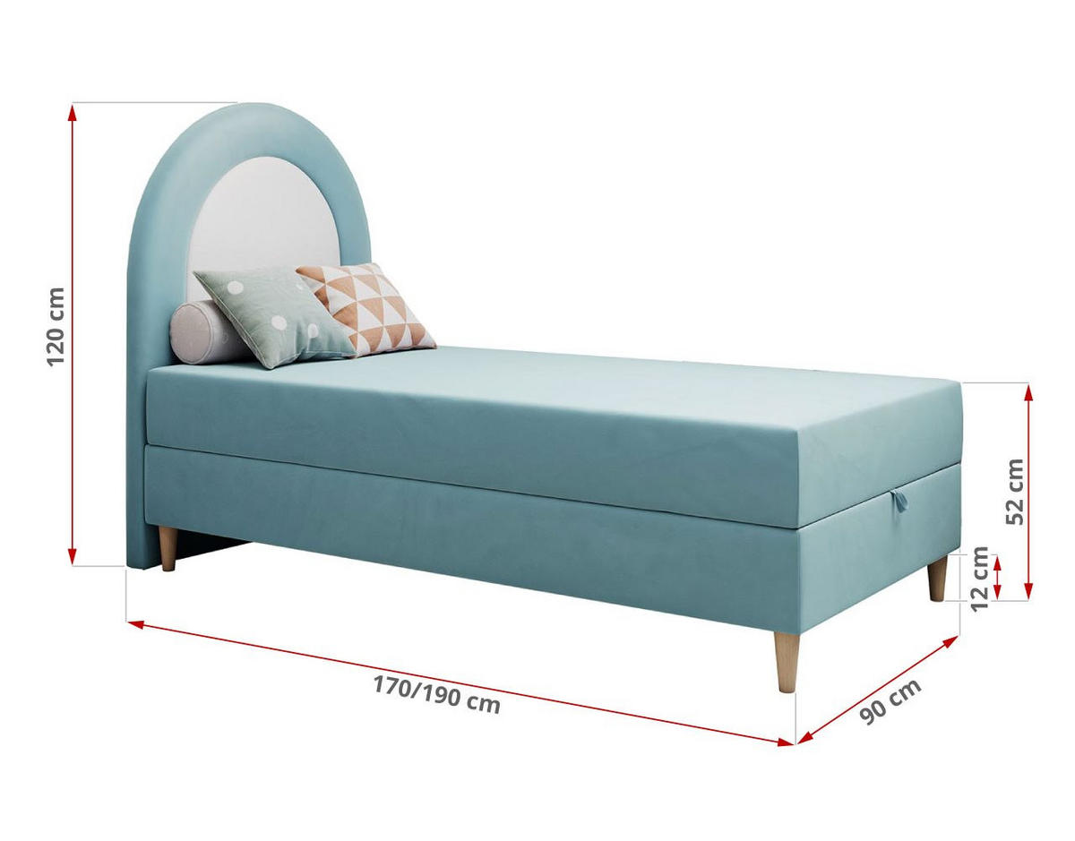 BOXBETT NEST 90/180 Blau Velvet - H3 - Blau, Holz/Textil (90/180cm) - MKS